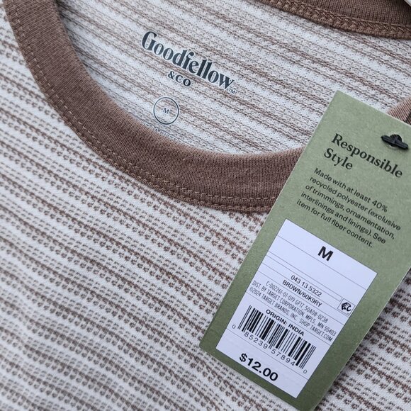 Neutral stripped Crew Neck Tee NWT - Picture 2 of 3